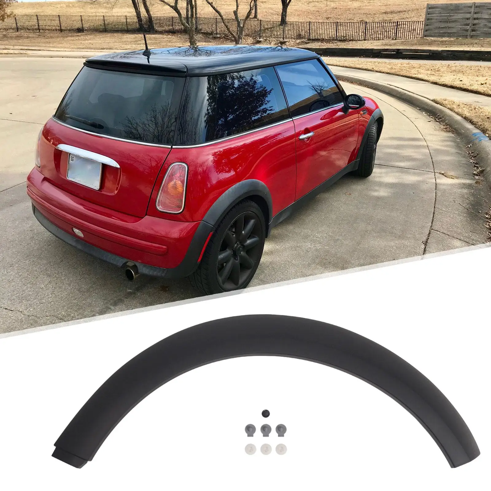 51131505868 Accessories Black Wheel Arch Trim Side Mudguard for BMW Mini Copper R50 02-06 Conv. R52 05-08 S Conv. R52 05-08