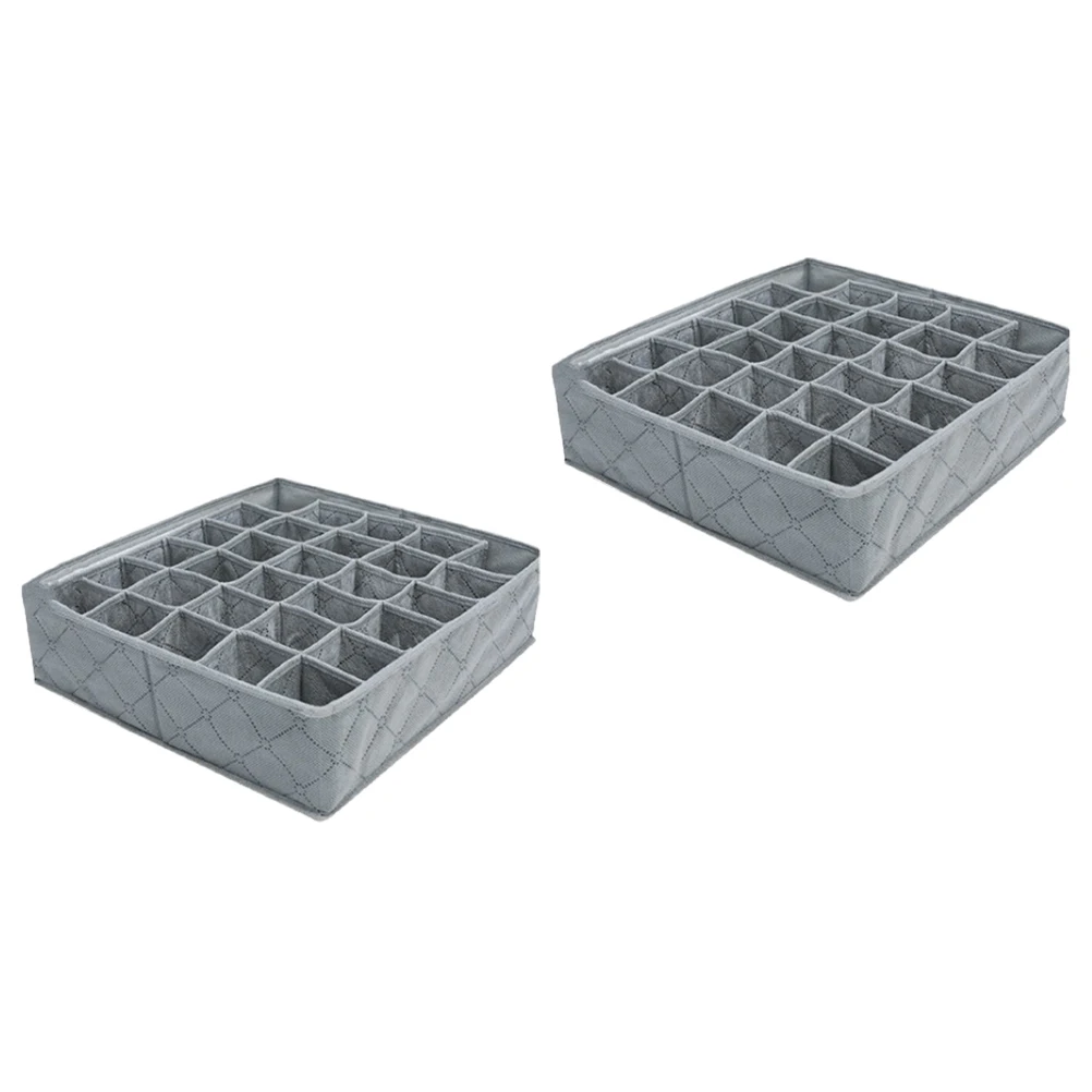 

2 pcs 30 Cells Foldable Underwear Storage Box Bamboo Charcoal Non-Woven Fabric Socks Organizer Drawer Closet Divider For Bras