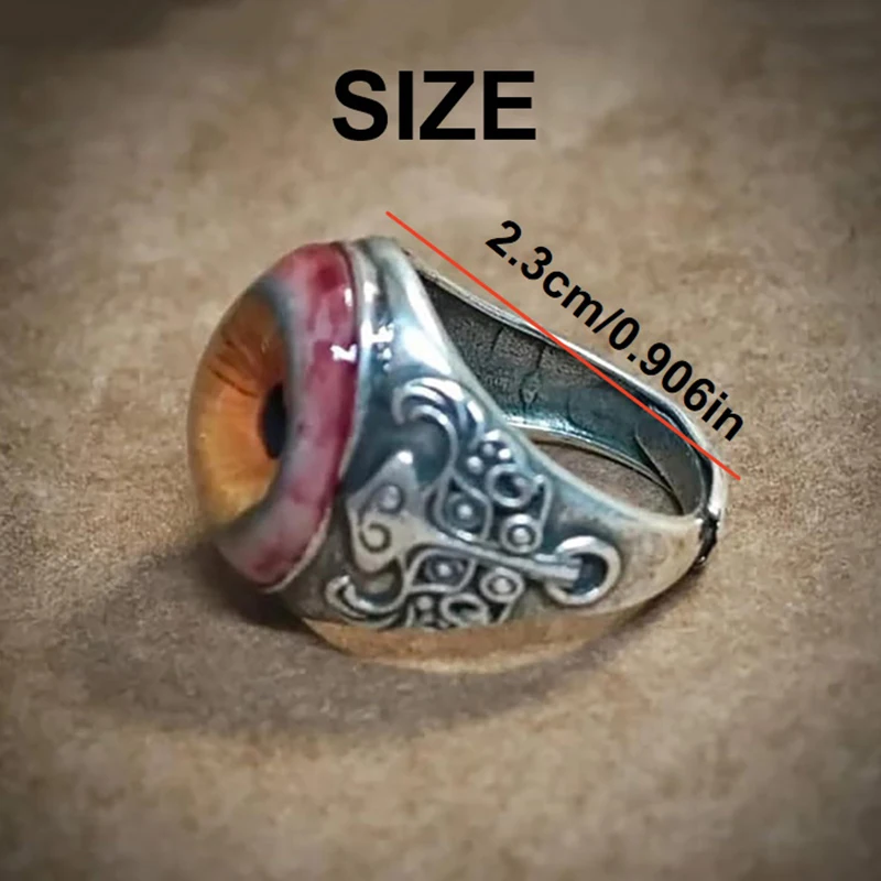 Eye Of The Veil Ring Party Rings Men Eye Of The Curtain Ring Evil Eye Ring Realistic Eyeball Design Rings Dark Lore Rings - view 5