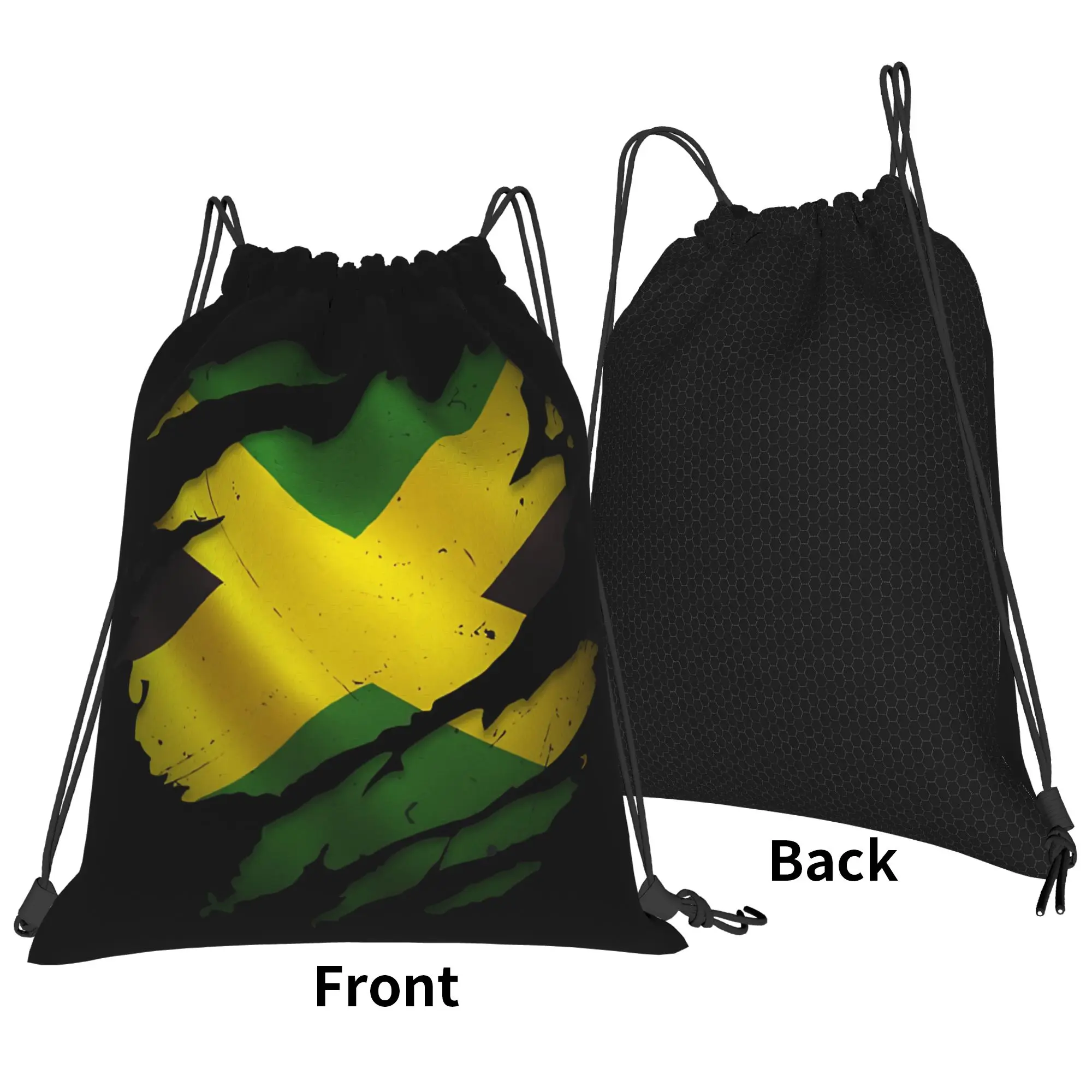 Jamaica Flag Culture Proud Jamaican Drawstring Bag  Sports Travel Couple BackpackWaterproof Funny Sackpack String Bags