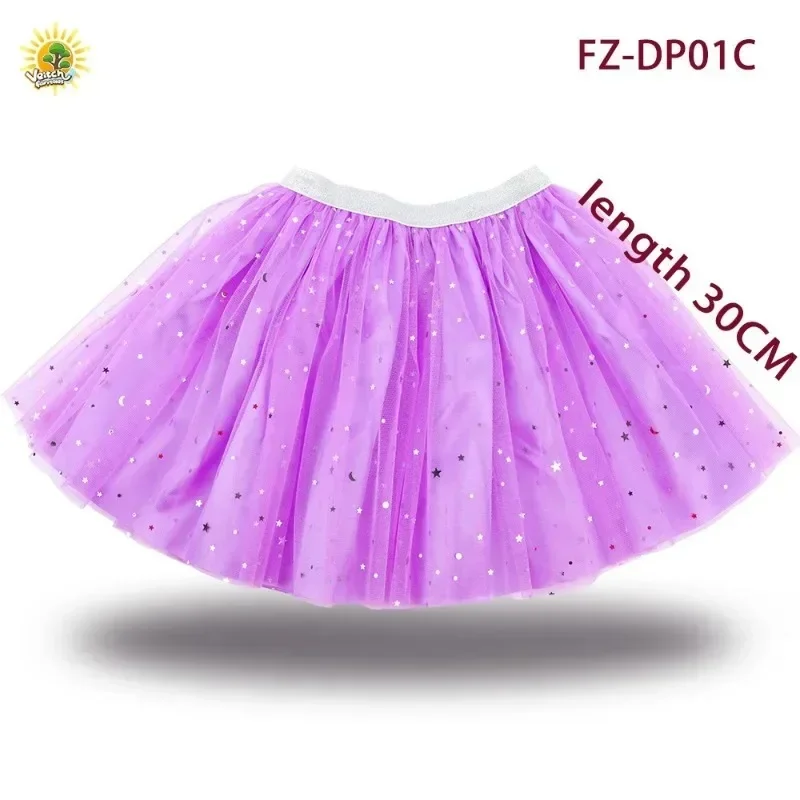 Kids Princess Skirts Girls Irregular Layered Mesh Tulle Birthday Party Tutu Mini Skirts Girls Pink Snow Casual Ballet Skirt K016