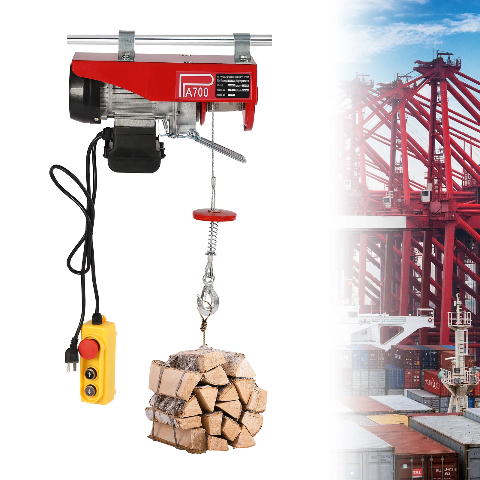 700kg Load Bearing Miniature Electric Elevator with Emergency Stop Function Electric Hoists with 2 Straps