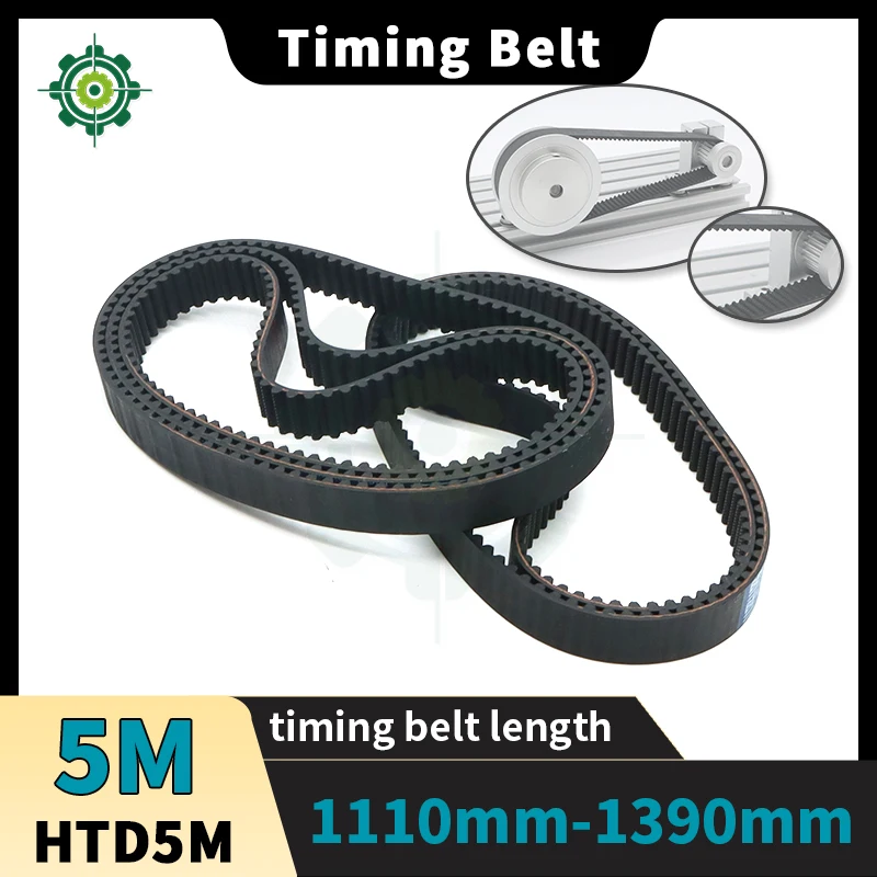 

HTD5M Timing Belt Length 1110mm-1390mm HTD5M Rubber Belt Closed Belt HTD5M Loop Belt HTD 5M Synchronous Belt HTD 5M Pulley Belt
