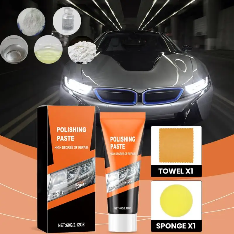 60ml Car Headlight Repair Paste Scratch Cleaning Increases Polishing Renovation Brightness Accessories Auto Headlight Cleaning