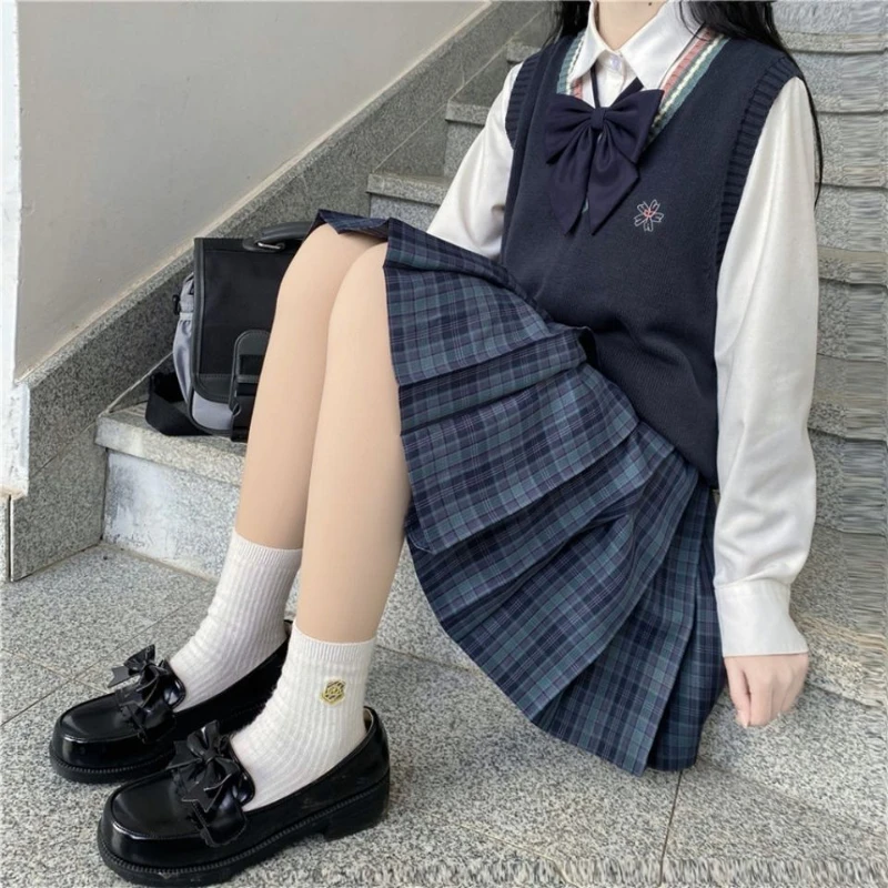 Plisowane spódnice damskie japoński styl Preppy Plaid Faldas Kawaii uczennice szykowna wiosna jesień wysoka talia moda młodzieżowa na wszystkie mecze — zdjęcie 5
