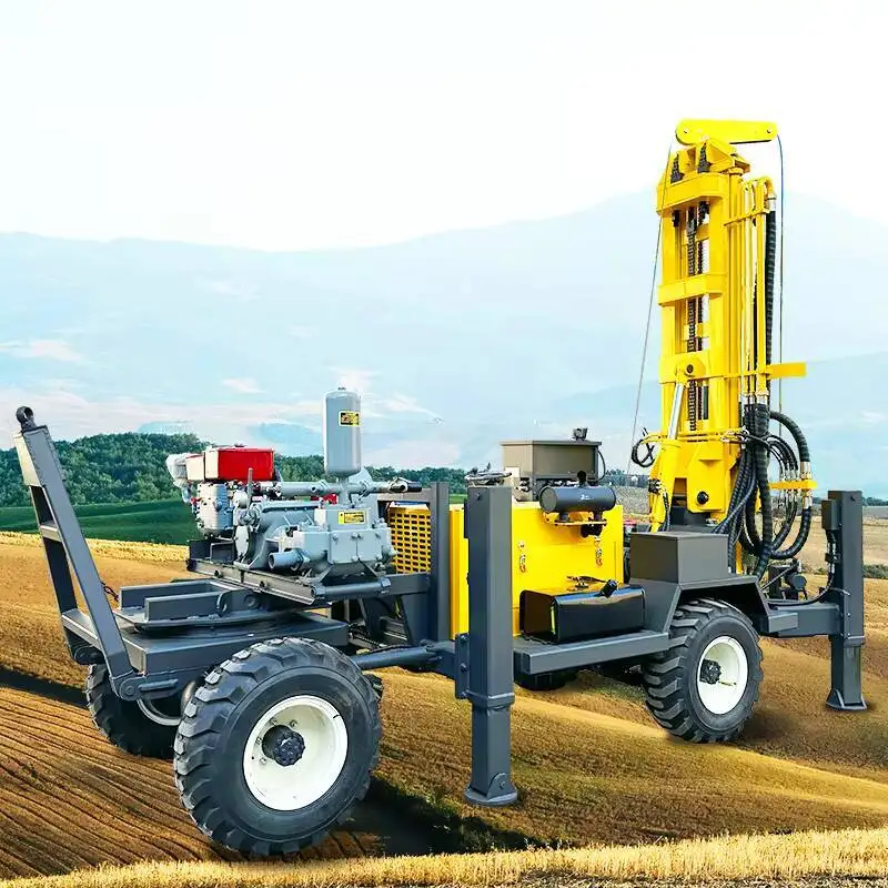 مياه ديزل محمولة تعمل بالهواء المضغوط 200 متر جهاز حفر دوار بئر عميق