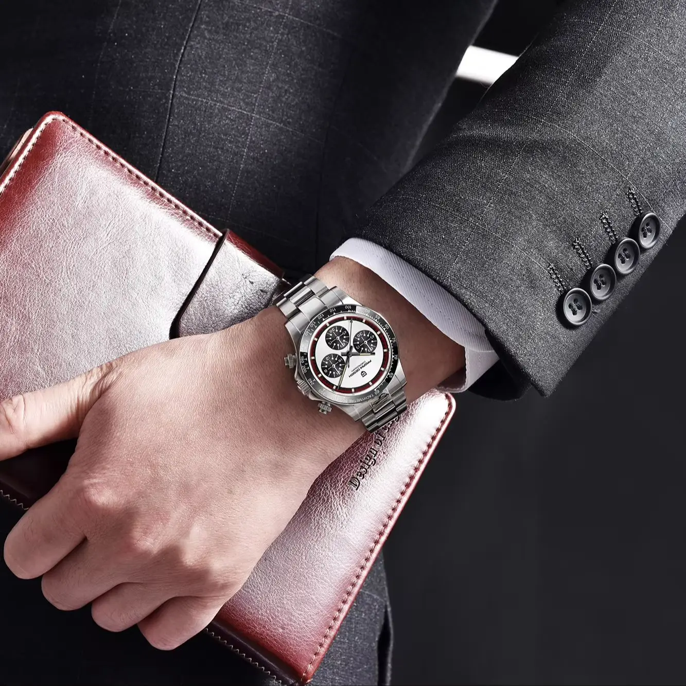 PAGANI DESIGN Men Luxury Fashion Quartz Watch Panda Dial Tachymeter Luminous Dive Stainless Business Dress Watches For Men Gift view 4