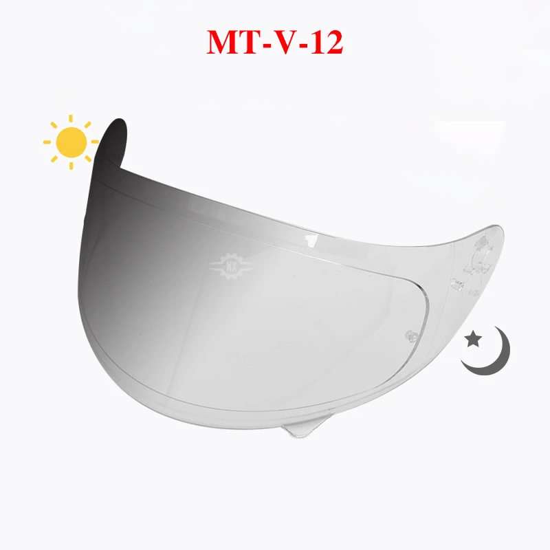 Motorcycle Photochromic Lenses Replacement Visor For MT-V12 MT-V14 MT-V28B Helmet Anti-UV Dustproof Windshield Riding Lens
