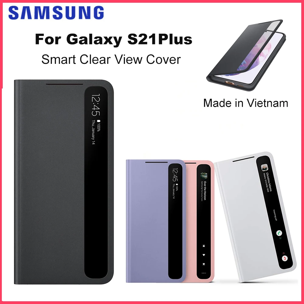 

Samsung Original Smart View Flip Mirror Cover for Galaxy S21+ / S21Plus 5G Clear View LED Intelligent S-View Case EF-ZG996