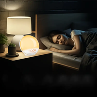 Sunrise Alarm Clock, Wake-Up Light Clock, Sunrise/Sunset Analog Digital Clock, Snooze Function, Night Light, Fm Radio Desk Clock