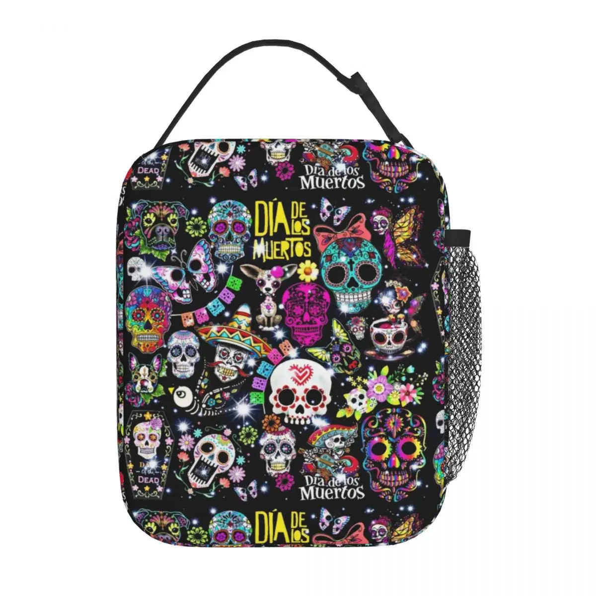 

Insulated Lunch Boxes Day Of The Dead Sugar Skull Merch Lunch Food Box Ins Style Thermal Cooler Bento Box For School