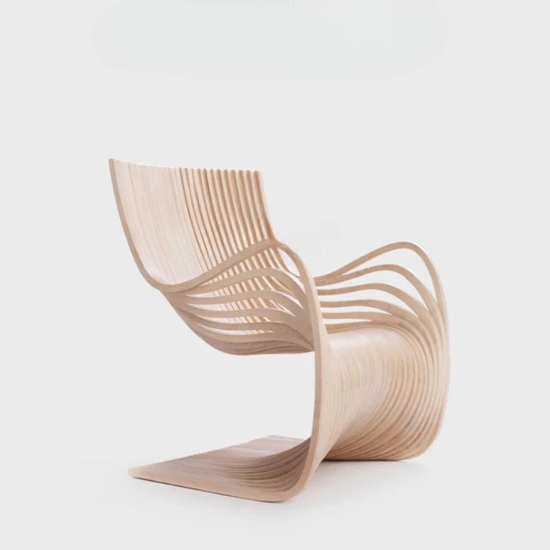 

Nordic Minimalism Rest Chair Italian Solid Wood Armchair Creative Recliner Villa Leisure Chair
