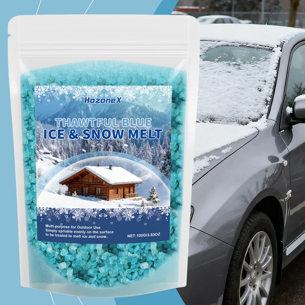 Cold Window Defroster Instantly Melting Snow & Ice In Seconds. Harsh Winter Conditions