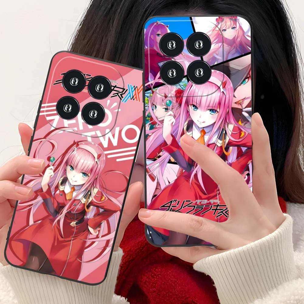 Darling FranXX Zero Two Mobile Cell Phone Case for Xiaomi 14 13 12 11 10 9 T Ultra Lite Pro S SE X 5G Black Phone Cover Shell