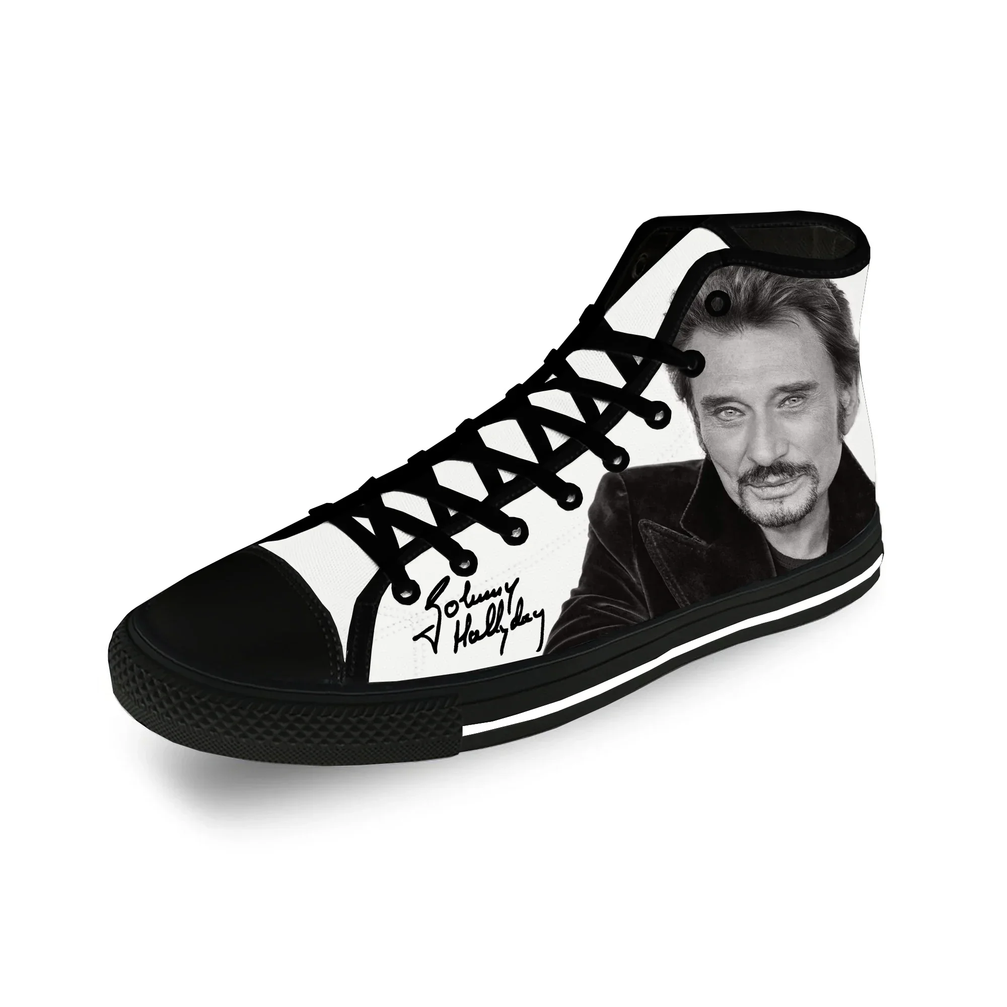 

Frech Star Johnny Hallyday High Top Sneakers Mens Womens Teenager Casual Shoes Canvas Running Shoes 3D Print Lightweight shoe