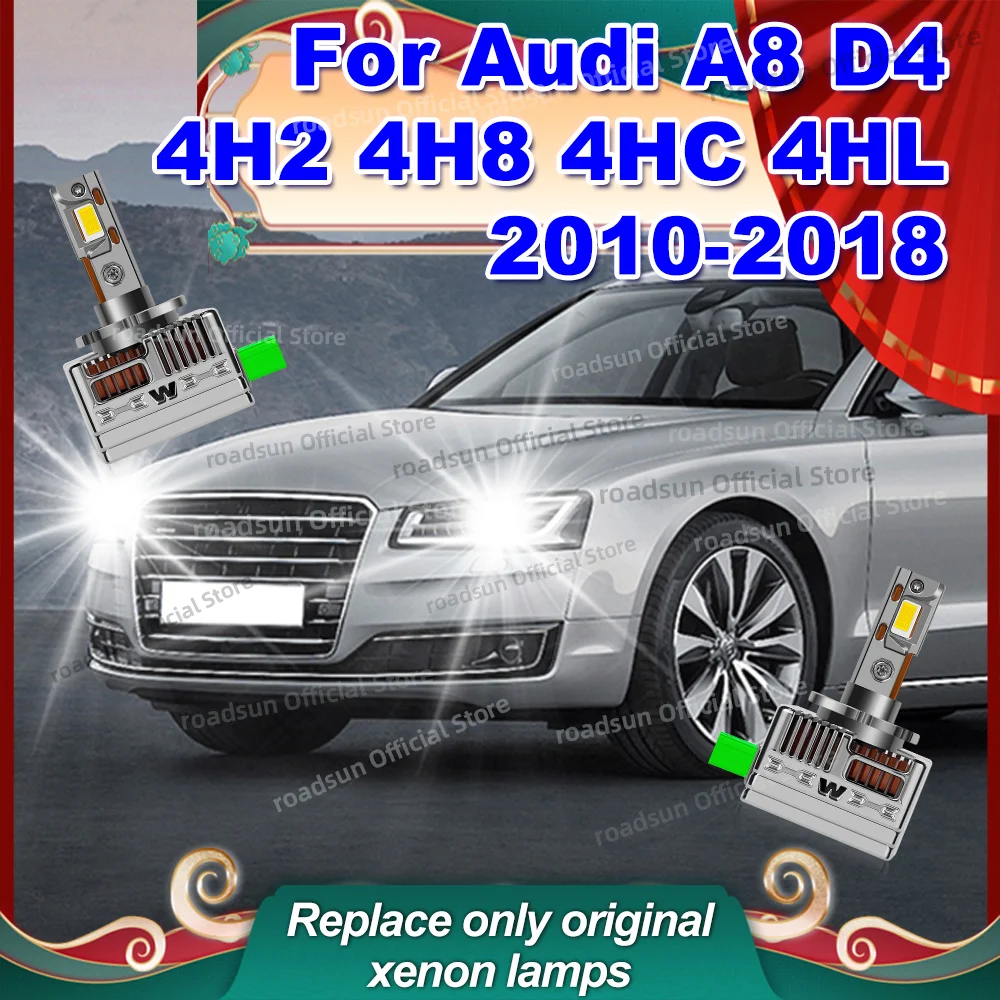 

Auto Headlight Bulbs Canbus LED Lights Xenon Lamp Upgrade For Audi A8 D4 4H2 4H8 4HC 4HL 2010-2018 2011 2012 2013 2014 2015