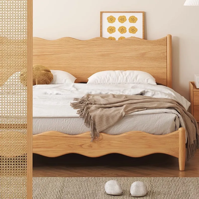 Solid wood bed, bed rest marriage bed 1.8 meters double bed