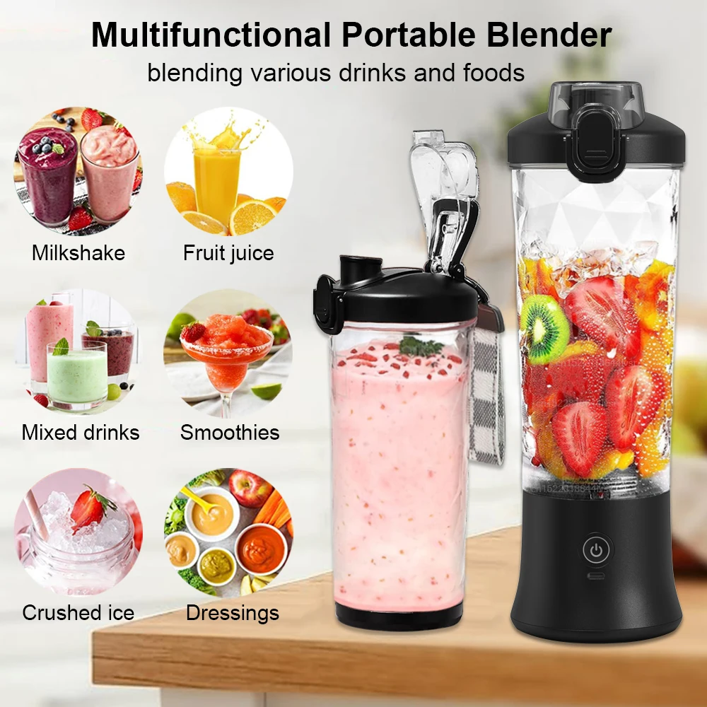 Mini Portable Blender Smoothie Fresh Juice Blender Rechargeable Portable Blender For Smoothies Fruits Mini Electric Juicer Mixer