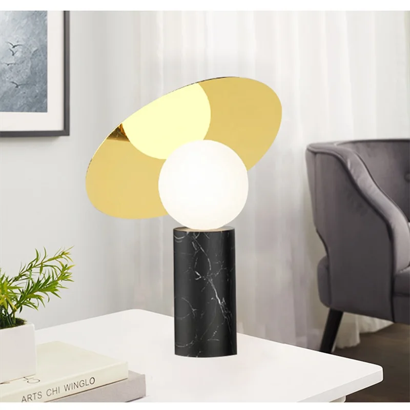 OUFULA Modern Office Table Light Creative Design Simple Marble Desk Lamp LED Decorative For Foyer Living Room Bedroom