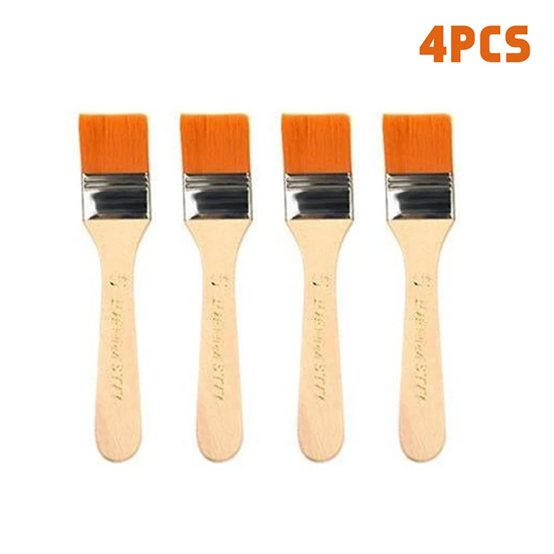 (Sommer6) 4-teiliges Set Haarpinsel für Acrylfarben, Nylon-Ölfarbenpinsel, Aquarellpinsel, Zeichen- und Malzubehör mit Holzgriffen