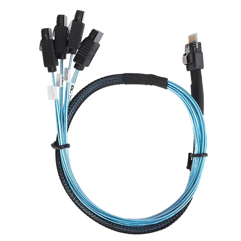 

12Gbps Mini SAS 38p SFF-8654 to 4 x SATA Server Data Cable