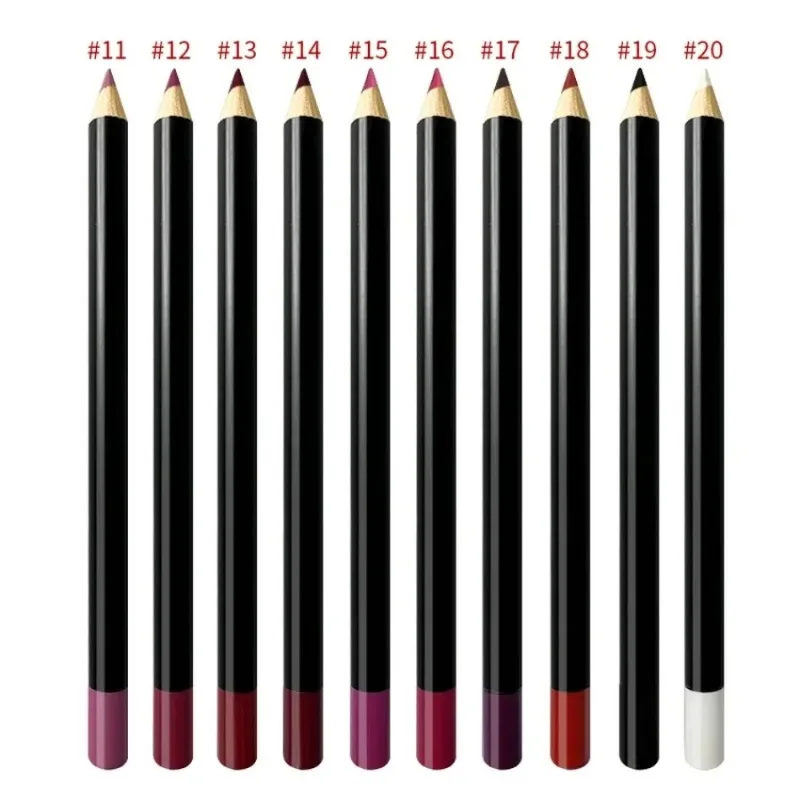 Etichetta privata 20 colori Lipliner Pncil Impermeabile ad alta pigmentazione Tazza antiaderente a lunga durata Idratante Trucco labbra sfuso