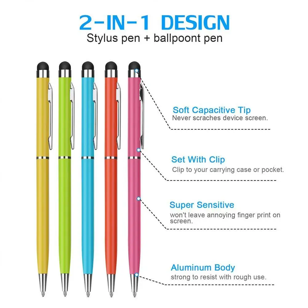 1Pcs Smart Tablet Phone Universal 2 In 1 Capacitive Stylus Pen Drawing Pens For IPhone/Android All Capacitive Touch Screens B0L2