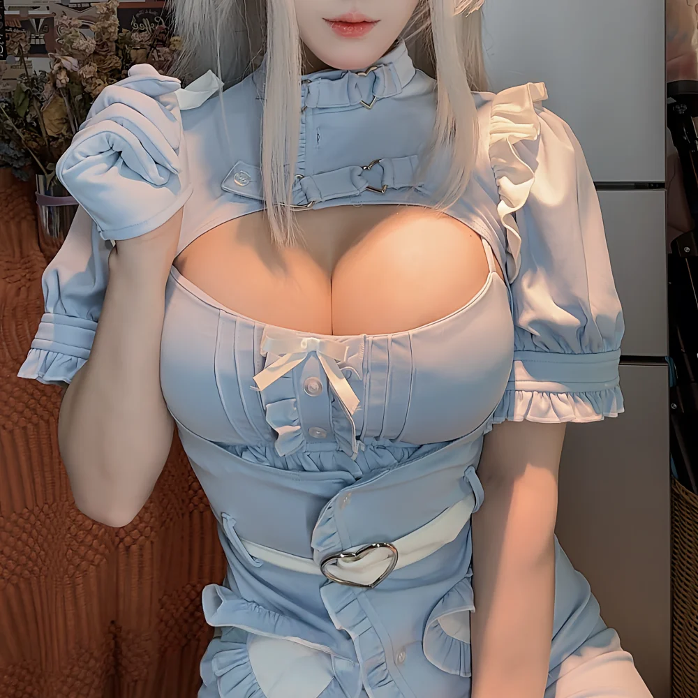 地雷アニメコスプレハロウィンコスチュームジライケイファッションアイアンマウスナースコスプレ地雷衣装女性アイアンマウスメイドドレス