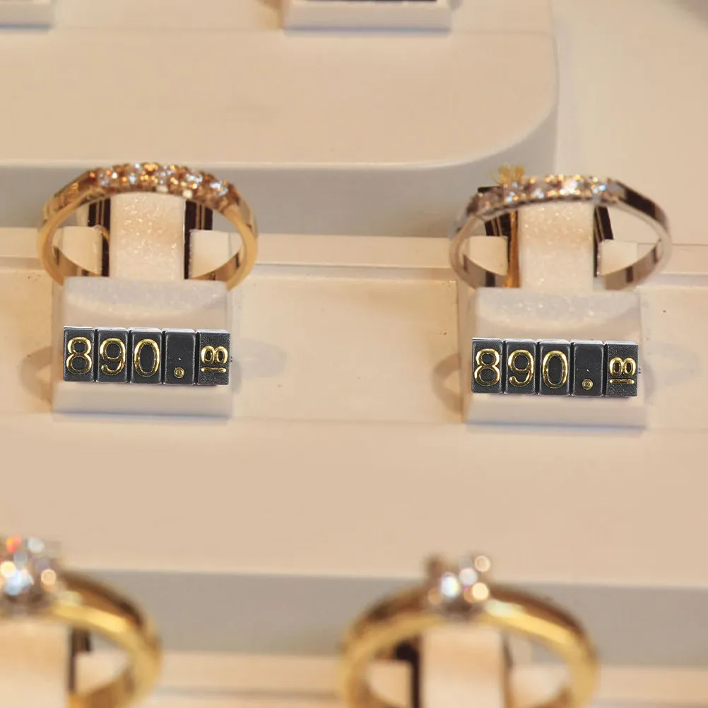 

15 Strings Price Display Cube Jewelry Tags Price Stand for Retail Counter Adjustable Pricing Labels Jewelry Tag