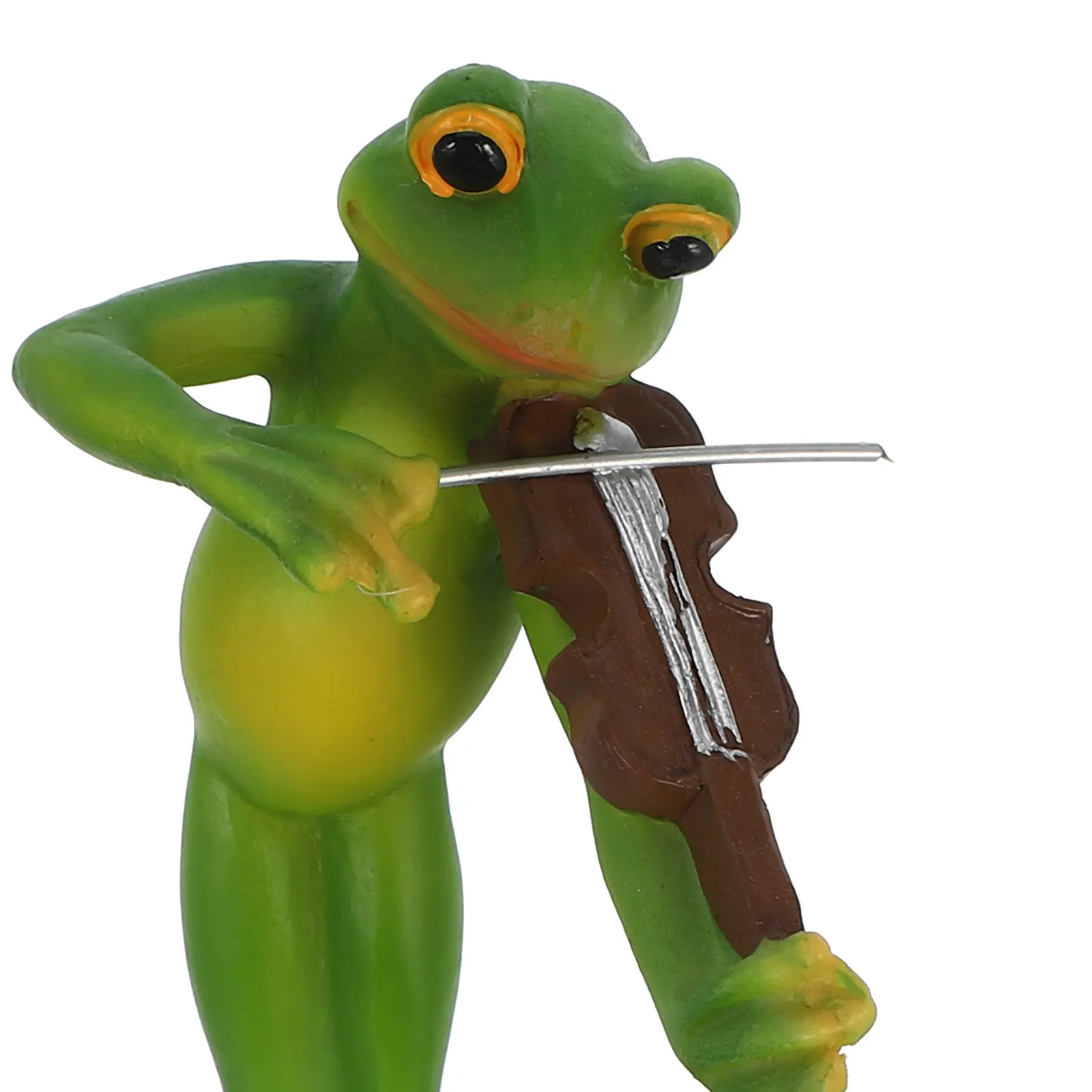 Resin Frog Musician Ornament Playing Violin Cute Musical Frog Decor for Home Office Desk Shelf Decoration
