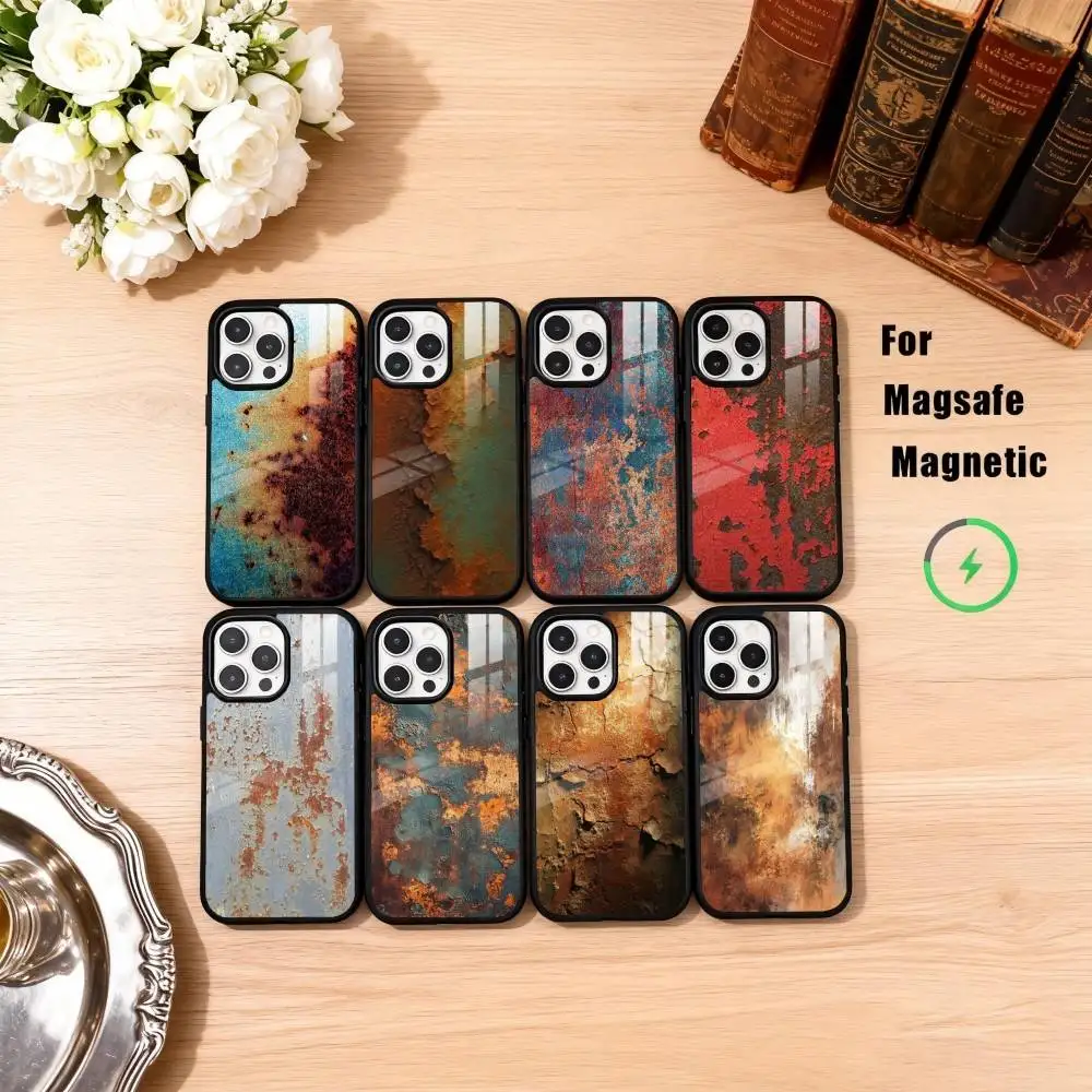 

Retro Industrial Style Rusty Phone Case For iPhone17,16,15,14,13,12,11 Plus,Pro Max Magnetic For Magsafe Wireless Charging