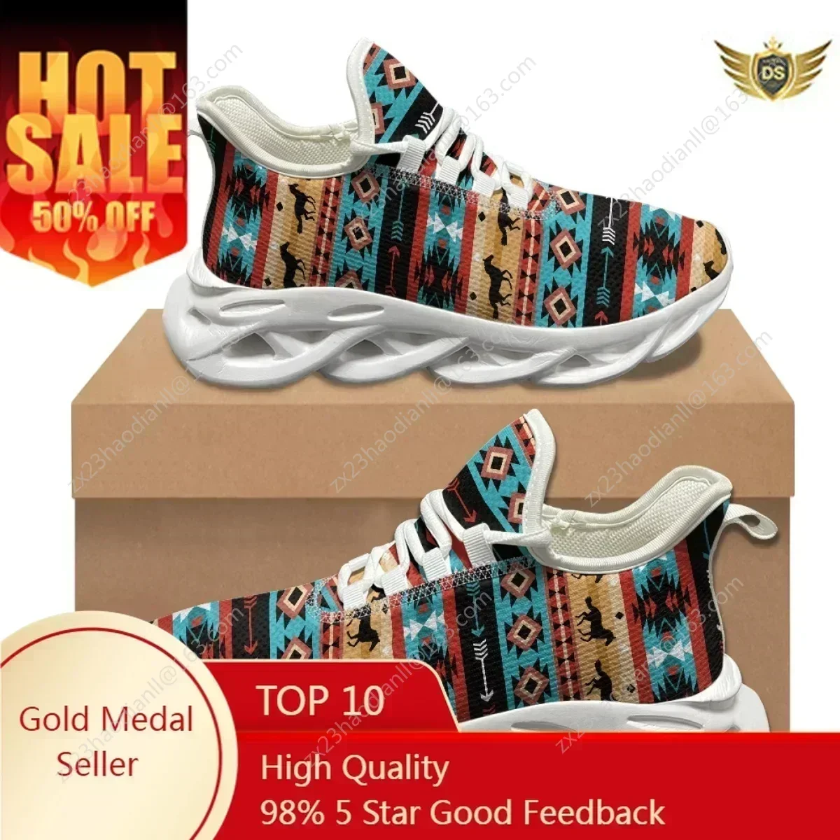

Дышащие уличные кроссовки в этническом стиле ацтеков с дизайнерским принтом лошади, винтажные повседневные кеды на шнуровке, новые легкие женские кроссовки для бега