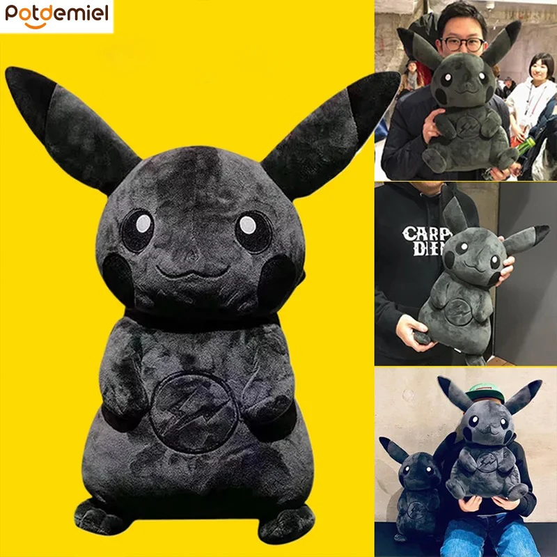 

35 см Покемон мультфильм аниме персонаж плюшевая темная кукла Пикачу Kawaii поп кукла черная подушка Пикачу плюшевая игрушка подарок на день рождения женский