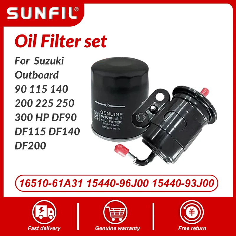 

16510-61A31 15440-96J00 15440-93J00 filter set for Suzuki Outboard 90 115 140 200 225 250 300 HP DF90 DF115 DF140 DF200