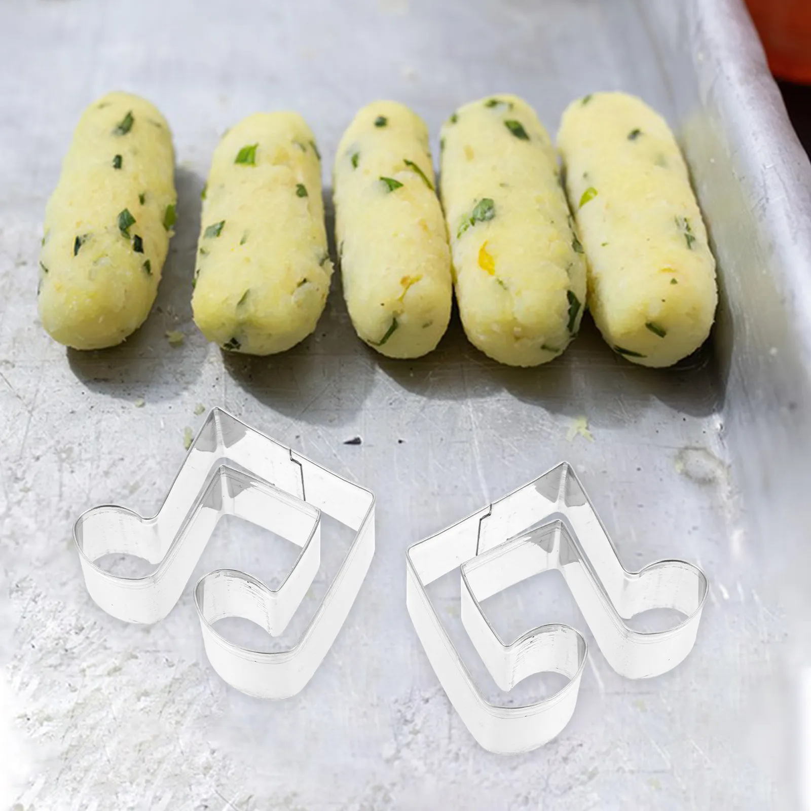 1Set Metal Music Note Baking Mold Set Stainless Steel Cookie Cutter for Fondant Sandwiches Cookies Piano Violin Guitar Notes