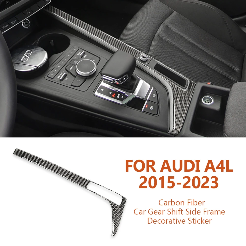 

For Audi A4 A5 A4L B9 2015-2023 Car-styling Carbon Fiber Car Gear Shift Side Frame Decorative Stickers Auto Interior Accessories