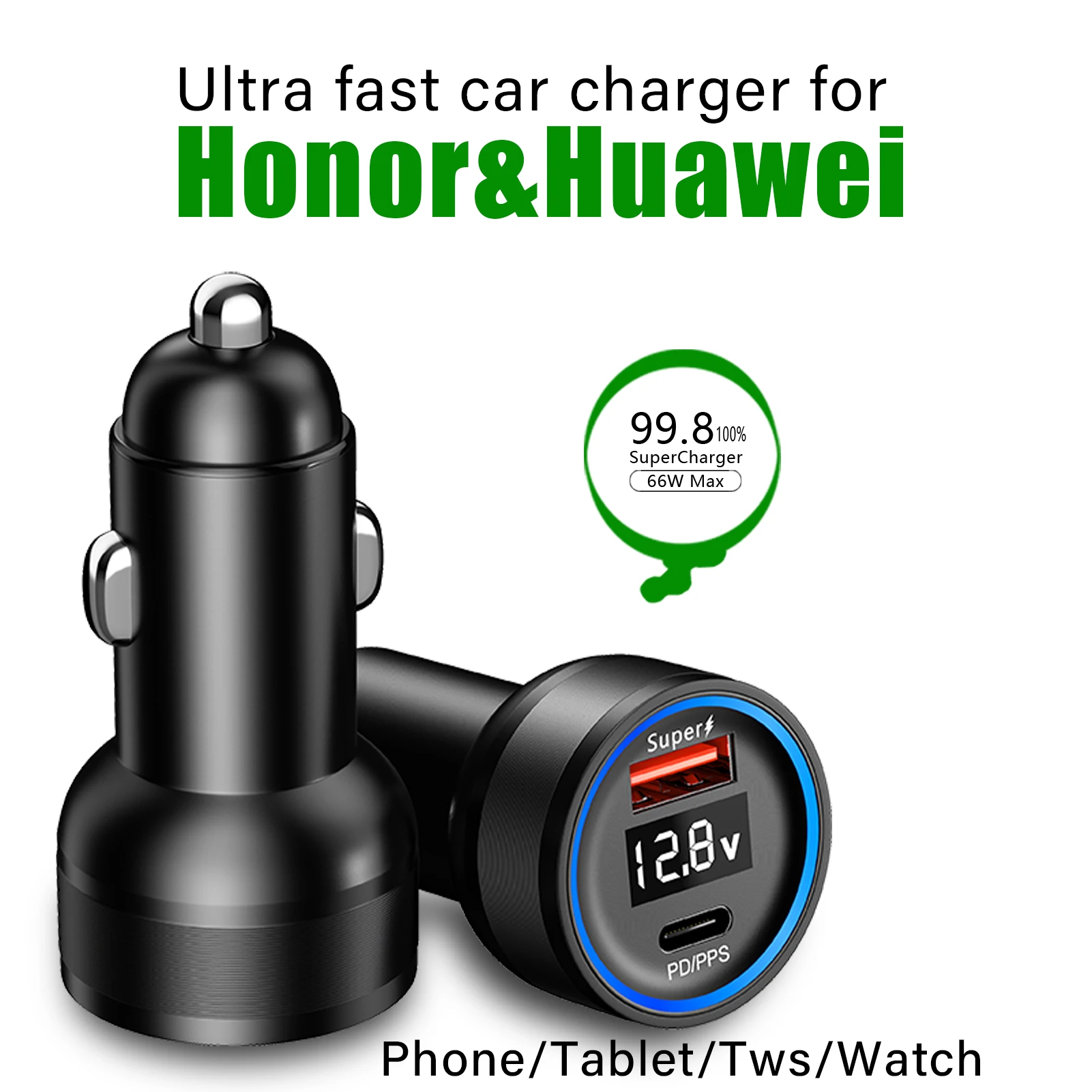 Carregador de carro 6a 66w para honor magic v 5 3 7 6 400 200 90 70 50 x9d x7c isqueiro carregador usb para adaptador de telefone de carro huawei