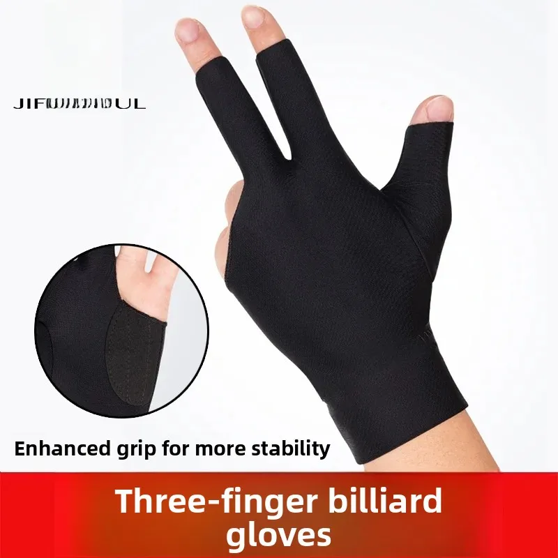 Snooker Billiards Gloves Half Finger Left Hand Three Finger Table Tennis Equipment Professional for Left And Right Hands