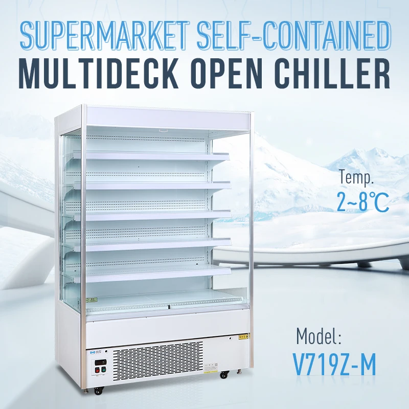 Supermarket vegetable display refrigerator chiller