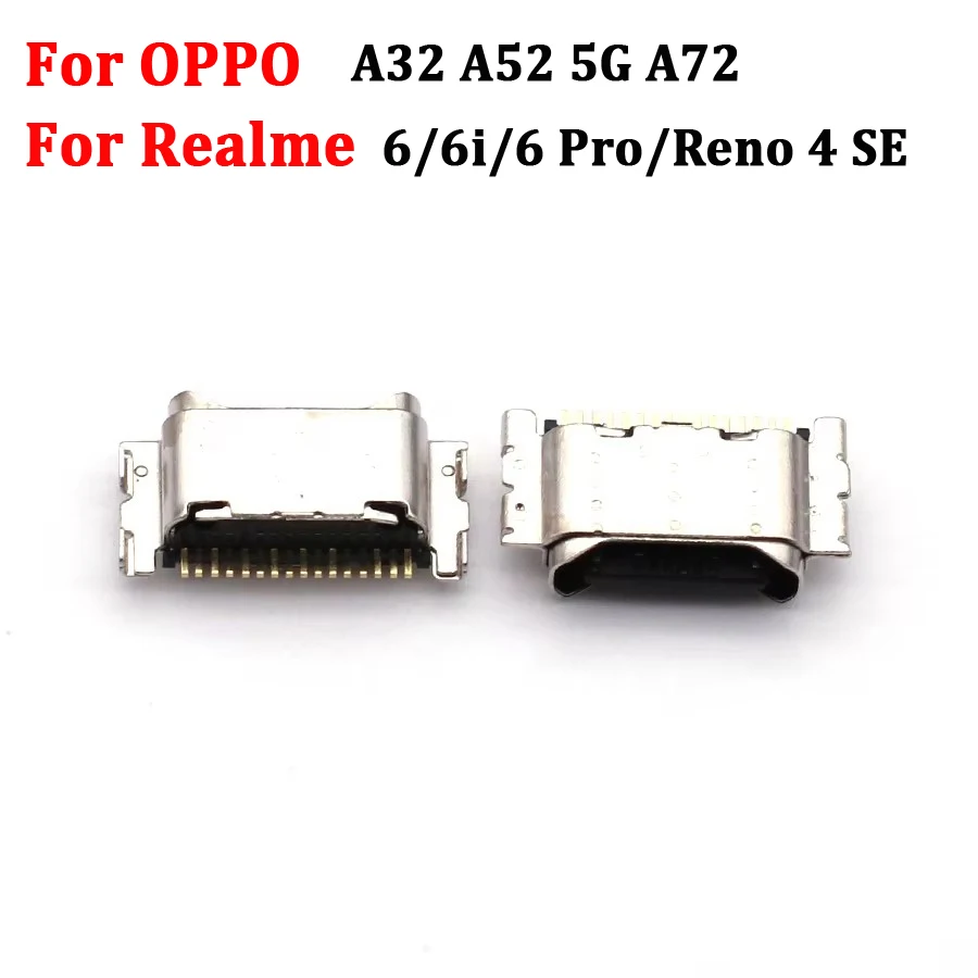 10pcs Micro USB Jack Dock Charging Port Connector For OPPO A32 A52 5G A72 Realme 6/6i/6 Pro/Reno 4 SE Charger Plug Socket