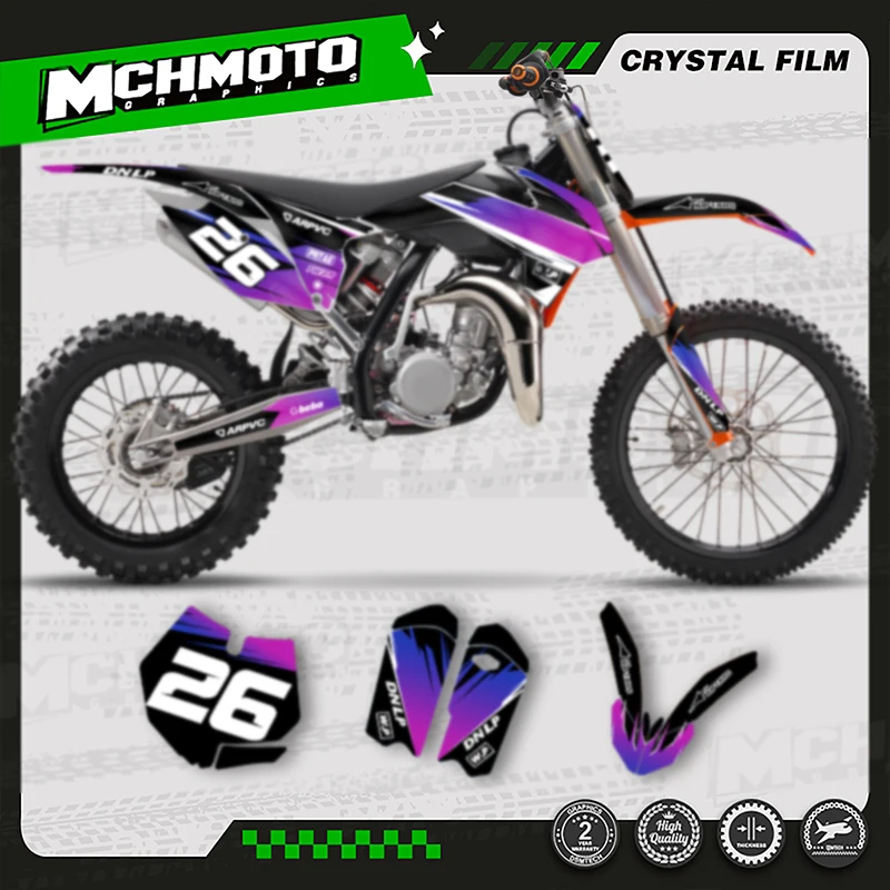 

MCHMFG мотоциклетный дизайн, графический фон, наклейки, наборы наклеек для KTM 2013 2014 2015 2016 2017, SX85, номер, имя на заказ