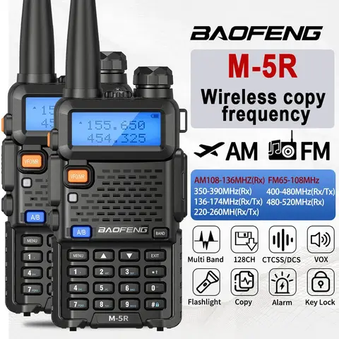 Baofeng M-5R 워키 토키 고출력 장거리 Type-C 무선 복사 주파수 양방향 무선 통신 하이킹 용 햄 라디오