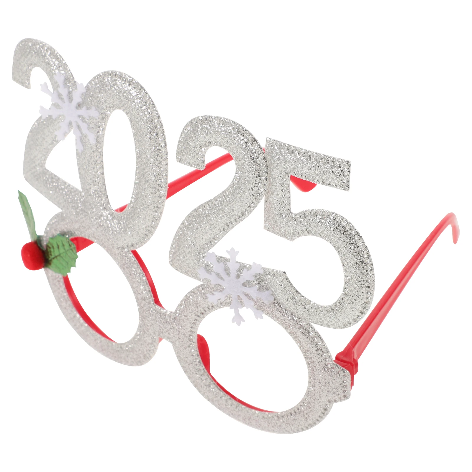 

Funny Eyeglasses Xmas Frames Party Supplies Digital Glasses Silver Photo Props Child 2025 Christmas Reusable Comfortable Holiday