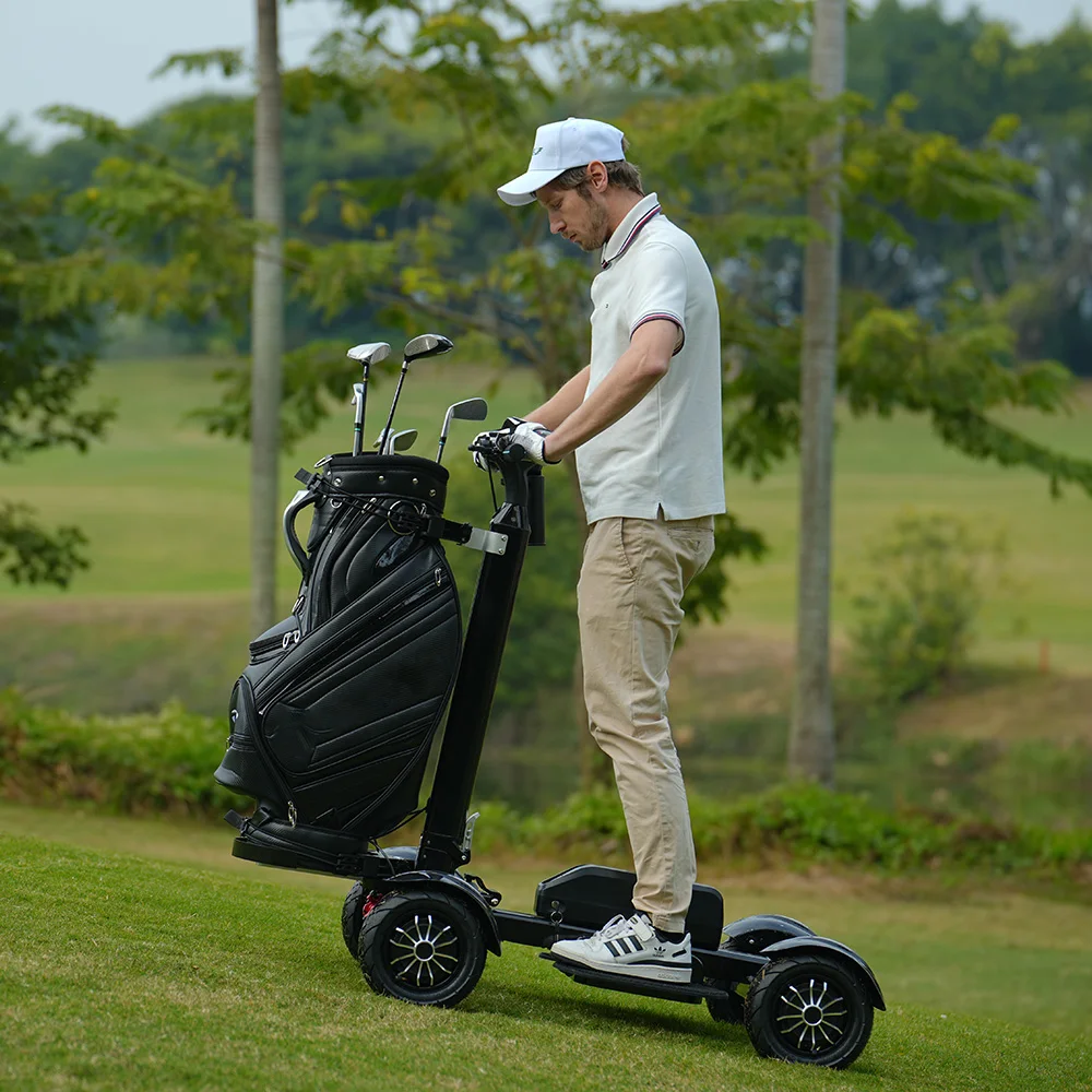 

Single seat electric golf cart 4 wheels lithium battery electric mobile caddy