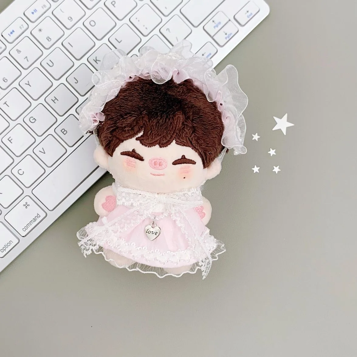 10 سنتيمتر القطن دمية نجم البحر الملابس مجموعة صغيرة الدانتيل خادمة تأثيري فستان الزي مع عقال دمية زي تغيير الملحقات #5