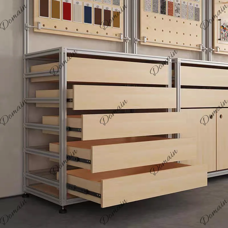 Aluminum Profile Birch Ocean Hole Board Display Shelf Display Cabinet Shopping Mall Sample Exhibition Table Shelf Customization