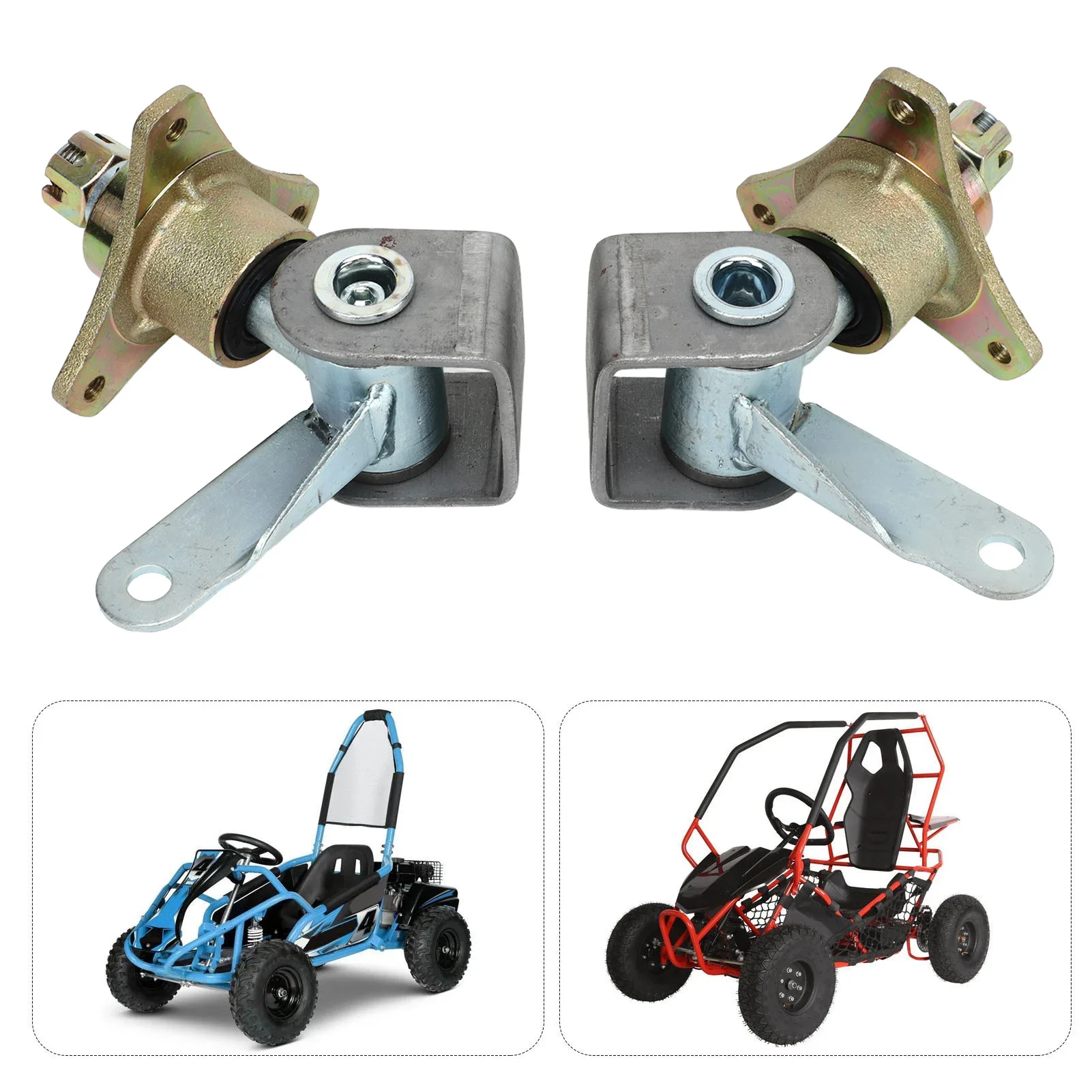 

17mm 3 Stud Front Wheel Hubs Steering Spindle Steel Alloy for 6in Tires Quad Bike ATV Go Kart