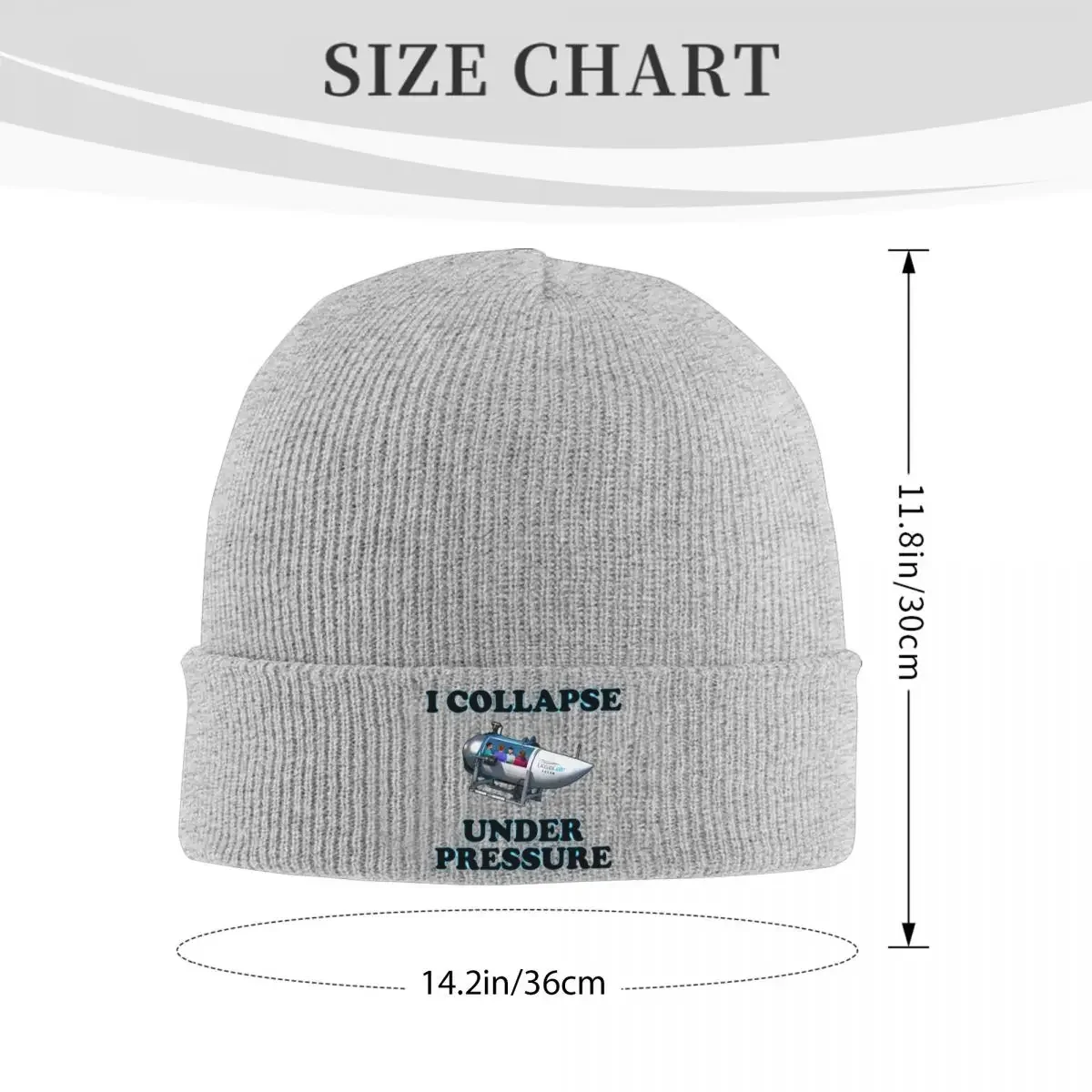 I Collapse Under Pressure Oceangate Knit Hat Beanies Winter Hat Warm Street Cap for Men Women Gift