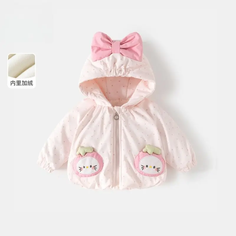 

Kawaii Hello Kitty Sanrio Children Cute Cartoon Comfortable Warm Jacket Cotton Padded Windproof Coat Blouse Gift for Kids