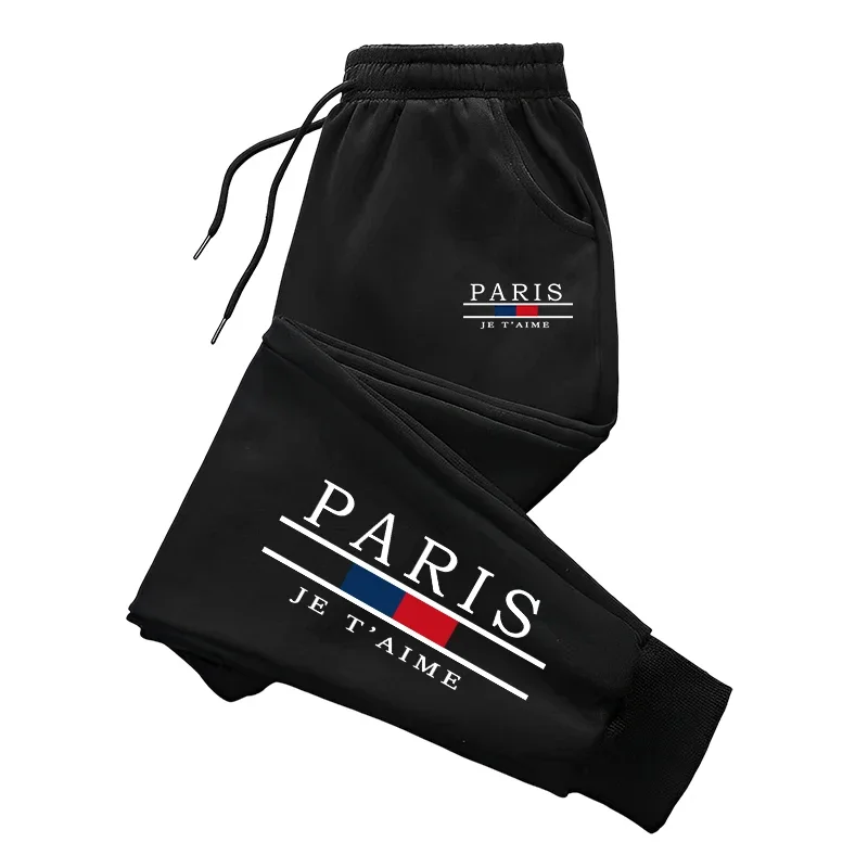 

Paris Men's Casual Fashion Sweatpants High Quality Male Home Outdoor Comfort Soft Trousers All Season Gym Fitness Jogging Pants